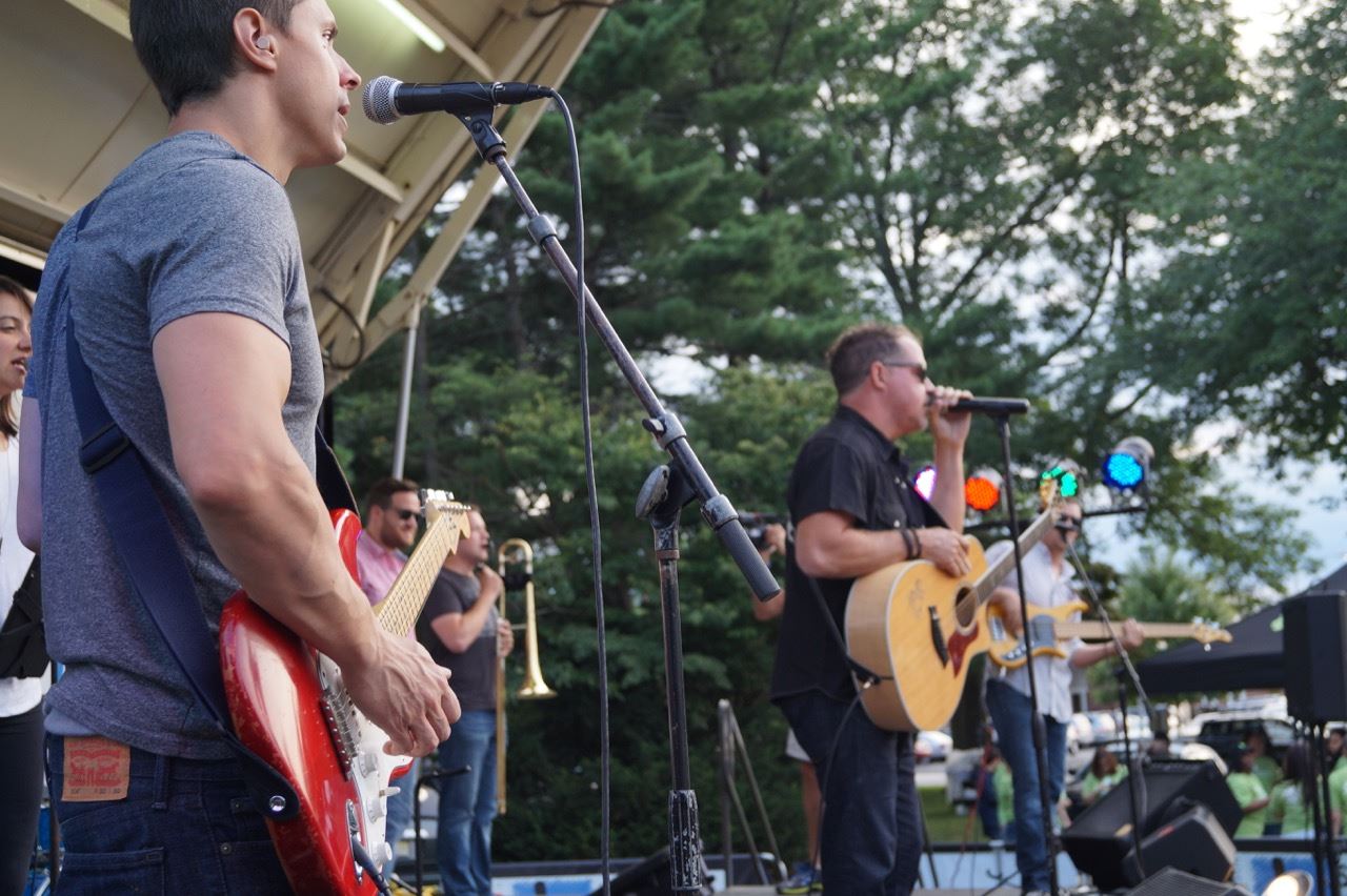 Band plays at the Brian Kirk and the Jirks - Hot Summer Nights event.